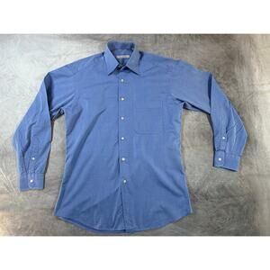 Ermenegildo Zegna Blue Dress Shirt 38 15 Cotton Italy